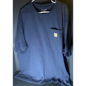 Carhartt T Shirt Mens 2XL Tee Short Sleeve Pocket Original Blue K87 NVY